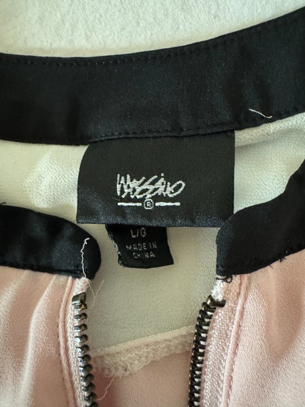 Mossimo Supply Co. Blush Pink Colorblock Bomber Jacket Sz L - Picture 3 of 9